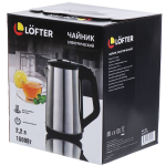 Чайник электрический Lofter, A05, 2.2 л, 1500 Вт, скрытый нагревательный элемент, нержавеющая сталь