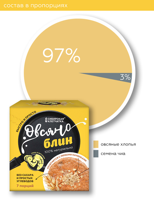 "ОВСЯНОБЛИН" (мукомольно крупяная смесь), 40 г х 7 пакетиков