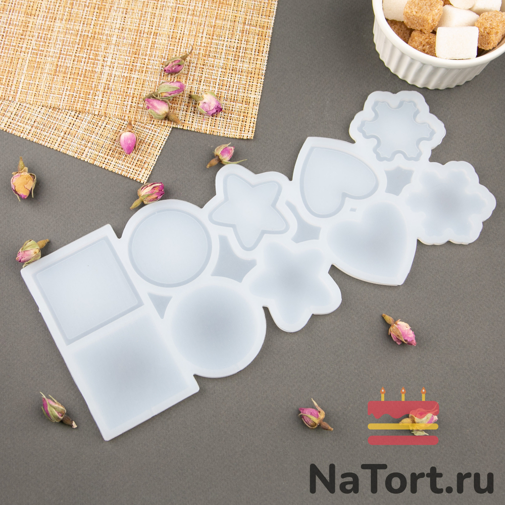 Силиконовая форма для леденцов «Погремушки микс 5 фигур»