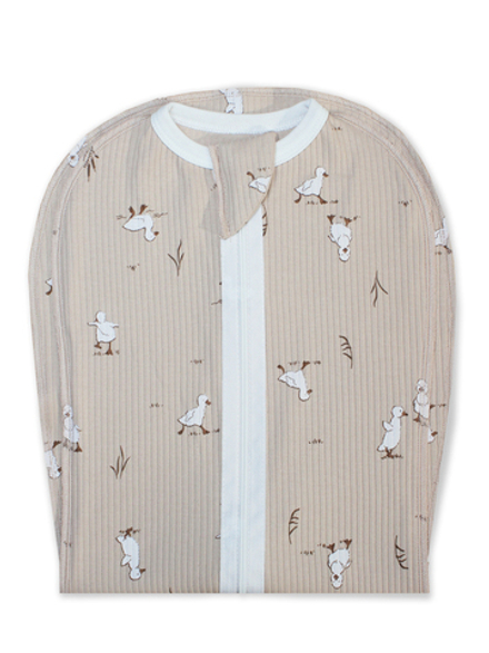 Пеленальный кокон Утята РУБЧИК Светлый кофе RinaAmari