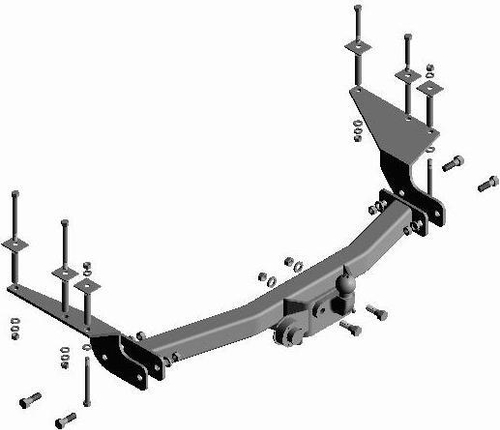 Фаркоп Трейлер 7500K2 на Ssang Yong Rexton (5dr.) SUV 2006-2009гг.(паспорт и сертификат в комплекте)(без электрики)