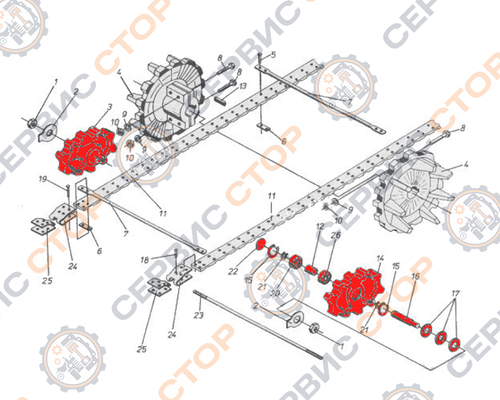 Звездочка встряхивающая (встряхиватель) основного транспортера Anna Z-644