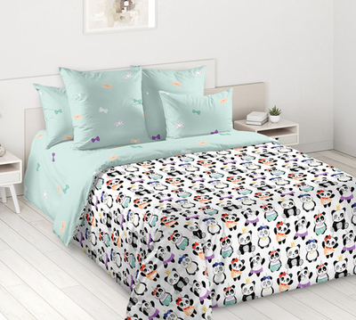 Постельное белье поплин 1,5 спальное Милый мишка 1