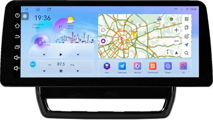 Магнитола для Mitsubishi ASX 2020+ (ШГУ 8", рамка тип 2) - FarCar монитор 12.3" 2K QLED на Android 14, TS10, CarPlay, 4G SIM-слот