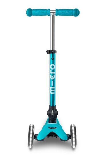 Самокат Mini Micro Deluxe складной LED аква