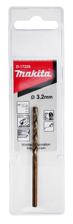 Сверло по металлу HSS-Co 3,2х36x65 Makita D-17326 Металл / нерж HSS-CO 2,0 x 24 х 40 мм 135 град