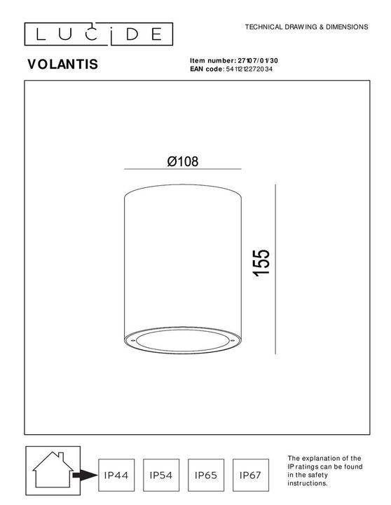 Уличный светильник Lucide Volantis 27107/01/30