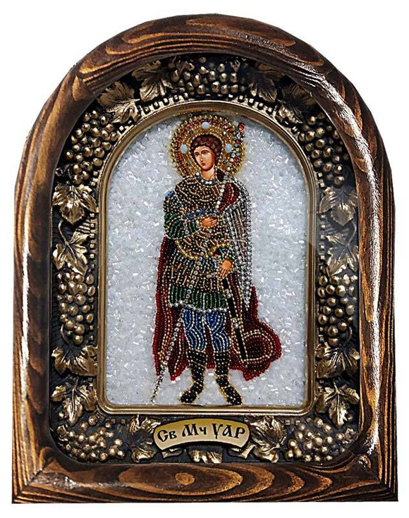 Дивеевская икона святой мученик Уар, печать, бисер