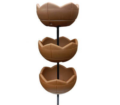 Садовый цветник Гейзер-3 с вазонами 500, терракотовый, высота 1450