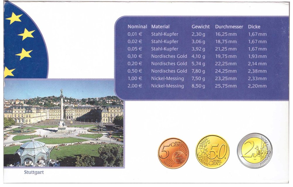 Набор монет Германии. 2003 год. (F). В оригинальной упаковке. Proof