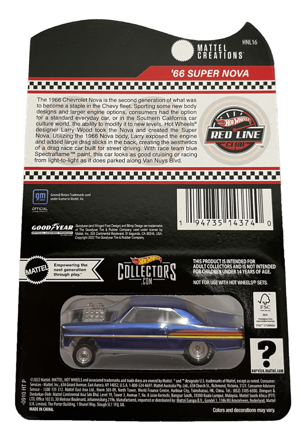 Hot Wheels RLC Exclusive '66 Super Nova (2023)