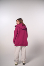 Худи на молнии с начесом, "Малина"