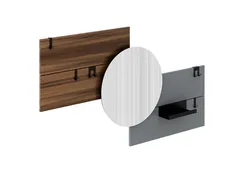 Вешалка Stripe M горизонтальная с зеркалом D 60 см (орех, серый)