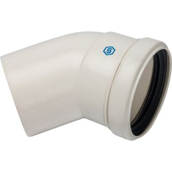 Элемент дымохода конденсац. угол 45° Ø80 м/п PP-FE