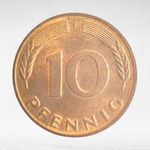 Germany, 10 Pfennigs, 1988, (Stuttgart Mint - "F"), VF