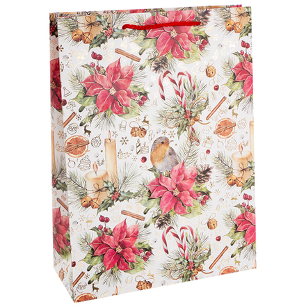 НГ Пакет подарочный, Волшебный Новый Год, Дизайн №3, Металлик, 32*26*10 см, 1 шт.