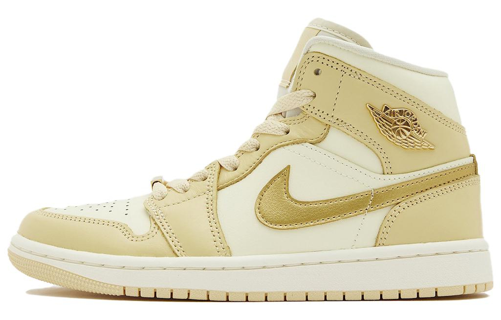 Jordan 1 Mid Se Pale Vanilla Metallic Gold Women"s