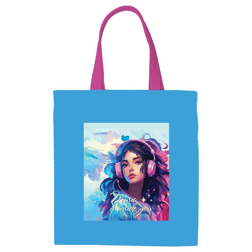 Сумка-шоппер 33*40см канвас, 1 отделение на молнии, с карманом "Music" (Meshu)