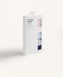 OYSHO Набор из пяти классических трусиков из смесовой хлопковой ткани, темно-синий