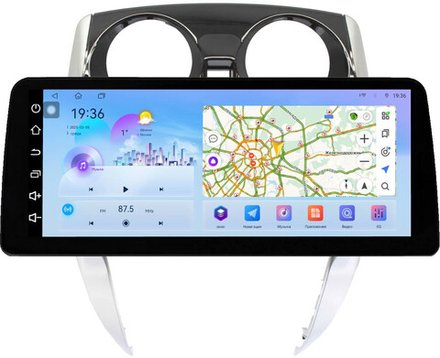 Магнитола для Nissan Note 2 2012-2021 - FarCar монитор 12.3" 2K QLED на Android 14, TS10, CarPlay, 4G SIM-слот