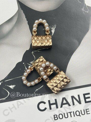 Шляпки под установочные кнопки золотистая сумка Шан. с жемчужной ручкой