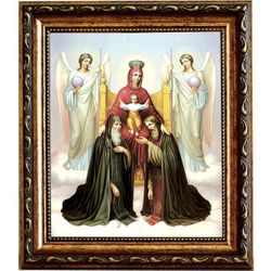 Печерская икона Божьей Матери с коленопреклоненными Антонием и Феодосием Печерскими и ангелами.