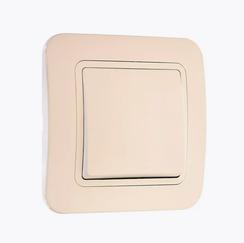 Выключатель Makel Lillium Natural 1-клавишный проходной крем 23643