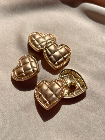 Пуговицы Матовое Золото Сердце