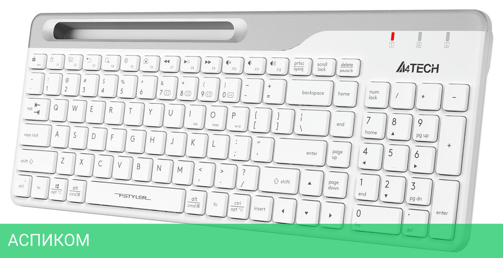 Клавиатура A4Tech Fstyler белый/серый (FBK25)