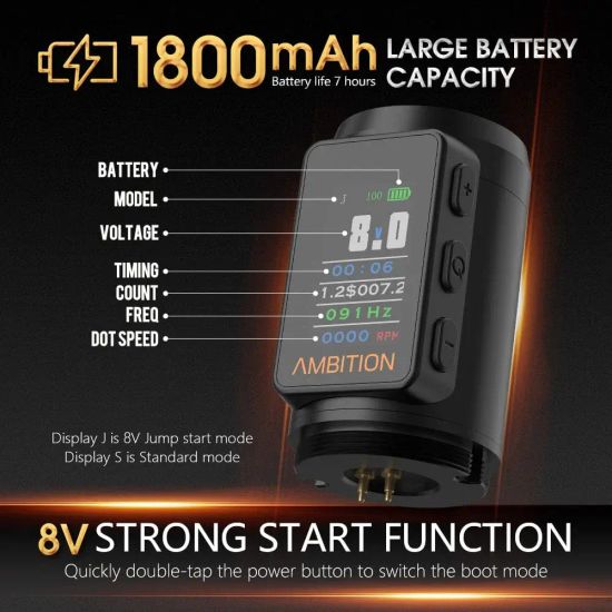 Ambition "VIBE MAX" (беспроводная машинка для профессиональной татуировки)