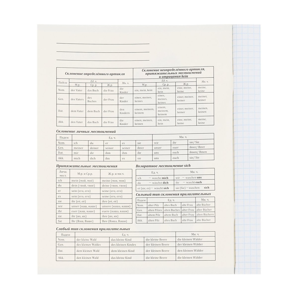 Тетрадь предметная 48л., А5, клетка, Проф-Пресс,"Манга. Немецкий язык" скрепка, мелованный картон, твин лак, со справочным материалом