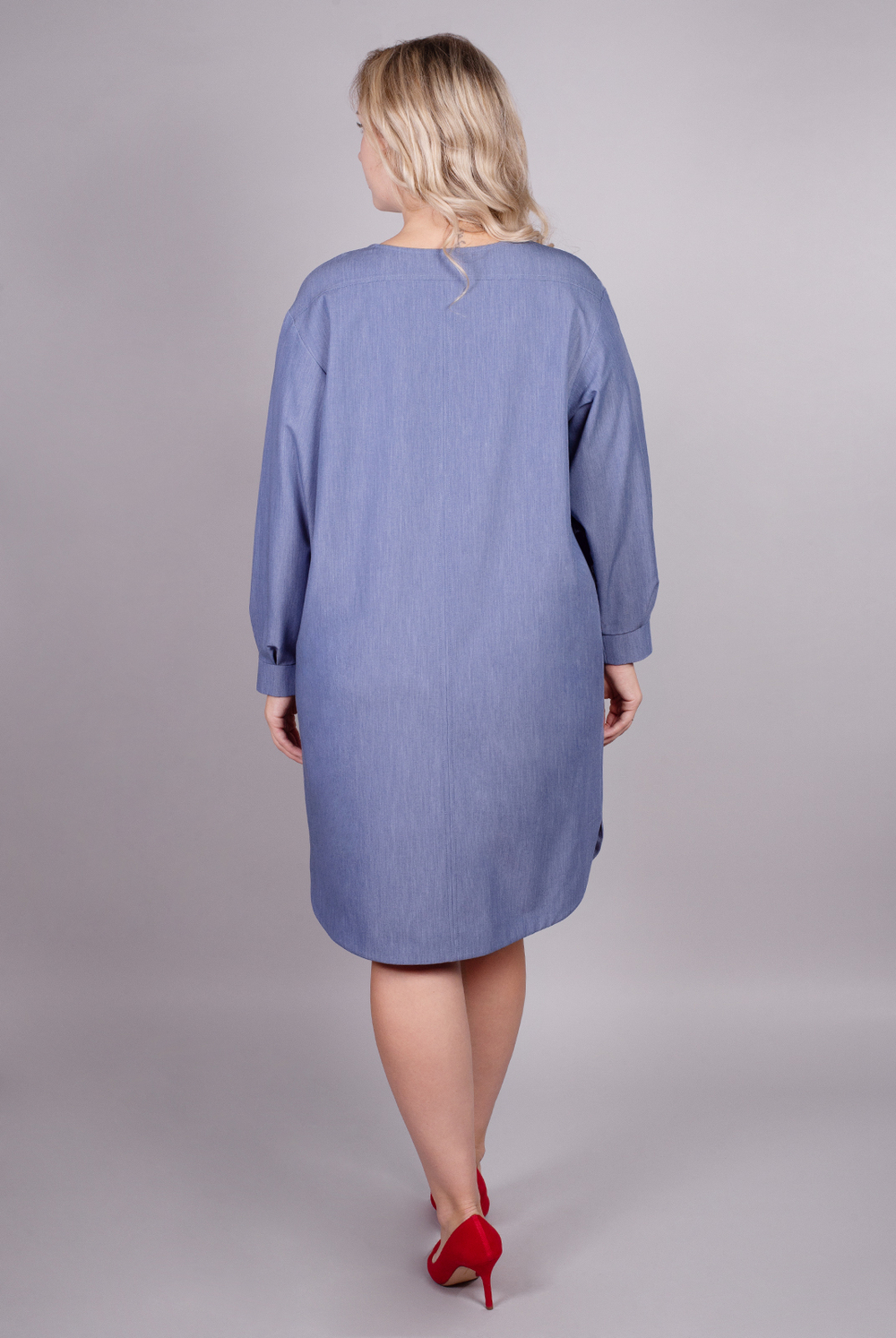 Офисное платье 3011ЛП, джинс #85Д053011ЛП