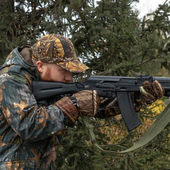 Перчатки Helios охотничьи утепленные КМФ лес р. L