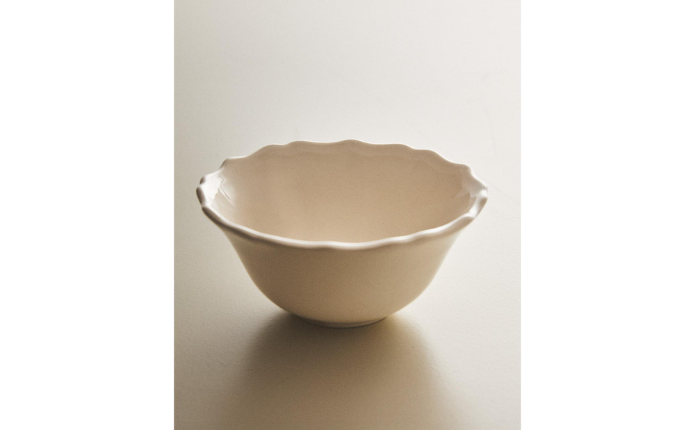 Zara Home миска из фаянса, цвет бежевый, 14 см