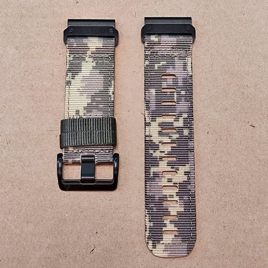 Ремешок тактический Tactix 26 мм. для Garmin Fenix 7x / 6x / 5x / 3, Enduro 2 / Tactix 7, Tactix Delta нейлоновый быстросъемный на застежке (Камуфляж пустыня)