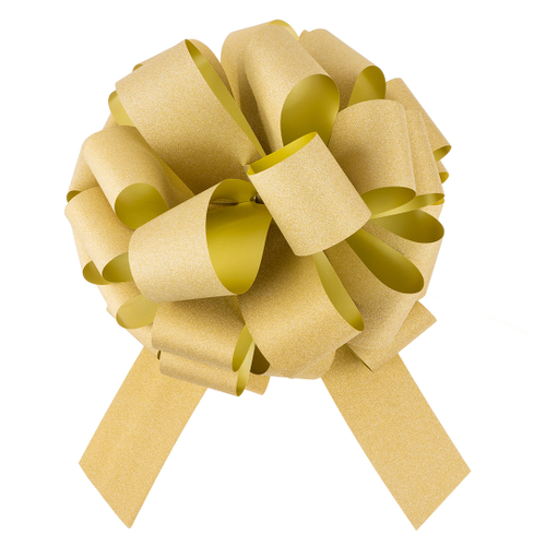 Бант Шар, Золото, Глиттер, с блестками, 36 см, 1 шт. в упак.