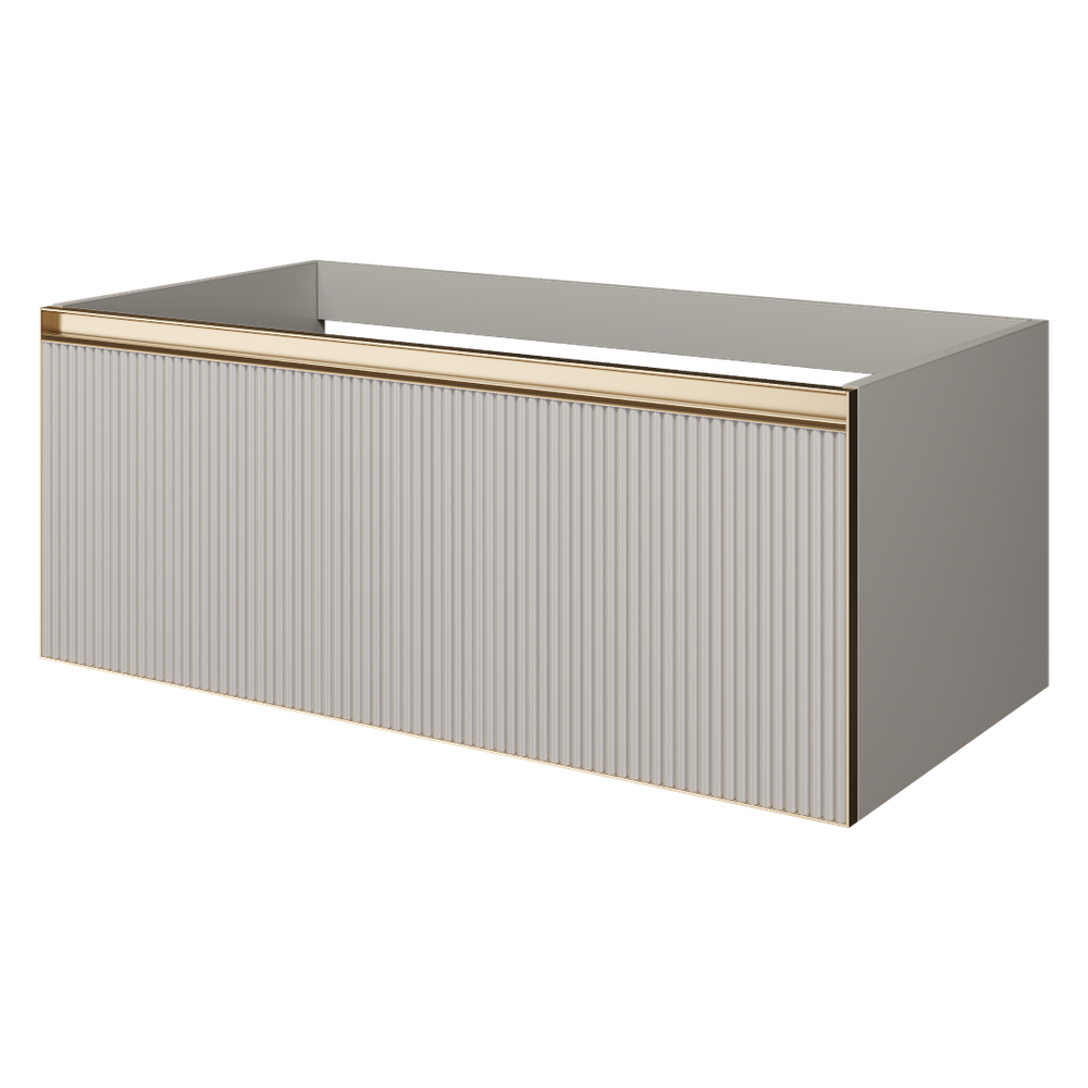 Armadi Art QUATRO 1 100CM тумба рифл CASHMERE FUGA профиль MATT GOLD