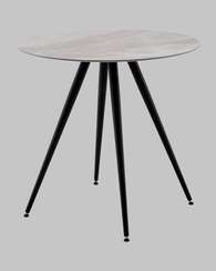 Стол Ники круглый столешница керамика Italian light grey 800