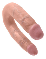 Двусторонний дилдо среднего размера телесный King Cock U-Shaped Medium Double Trouble