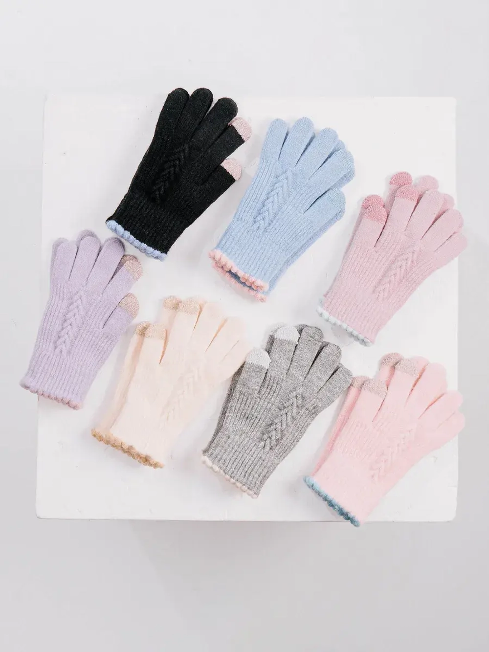 Перчатки теплые вязаные