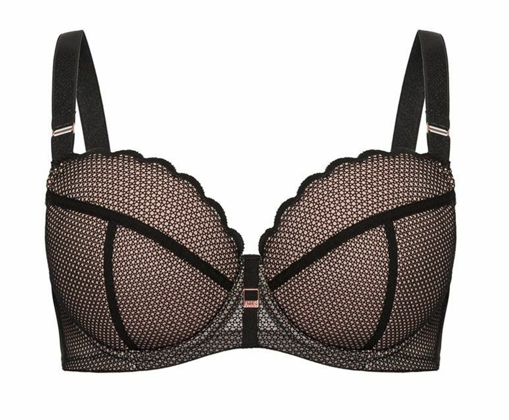 Черный бюстгальтер Chita на каркасах с чашками на тонком поролоне (Размер: 70D) (Цвет: черный)