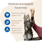 Лакомство для кошек лакомые палочки с форелью и лососем Мнямс 10х5 г, 30 шт в упаковке