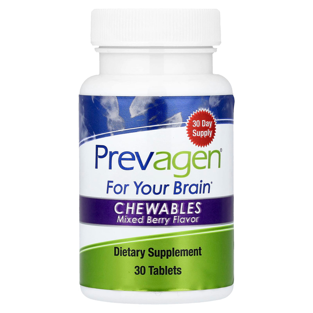 Prevagen (Quincy-Bioscience), Для мозга, жевательные таблетки, ягодный вкус, 30 таблеток