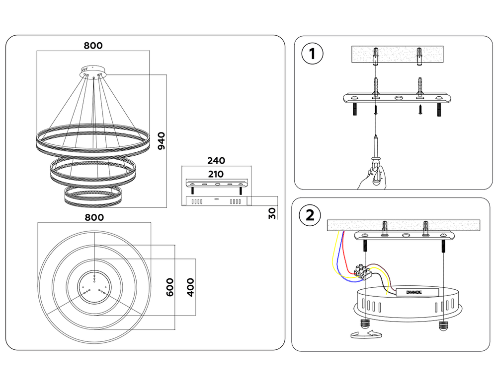 Ambrella Управляемый подвесной светодиодный светильник Original FA6183