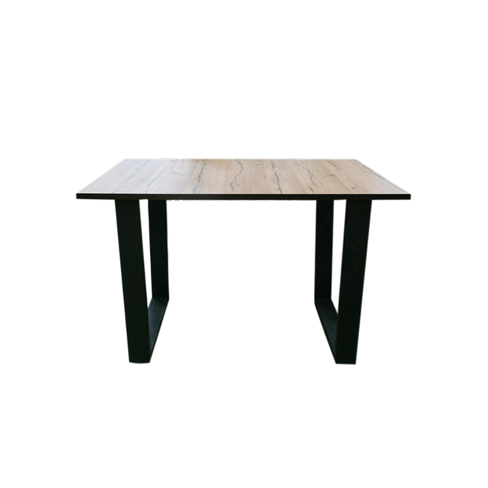 Стол Lerosco-01 раздвижной кат1 мрамор марквина черный , кромка черный, цвет каркаса черный RAL 9005