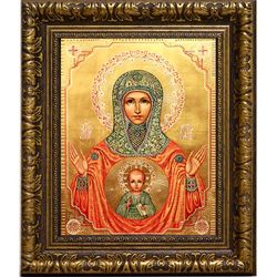 Знамение Серафимо-Понетаевская икона Божьей Матери на холсте.