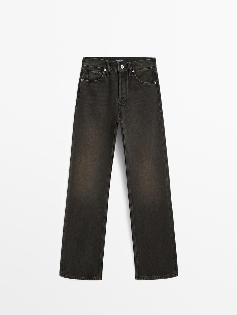 Massimo Dutti Джинсы с высокой посадкой, антрацитово-серый