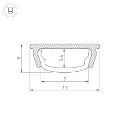 Профиль ARH-BENT-W11-2000 ANOD BLACK (Arlight, Алюминий) 039583