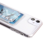 Силиконовый чехол для iPhone 11 с карманом для карт, 013027 прозрачный CM