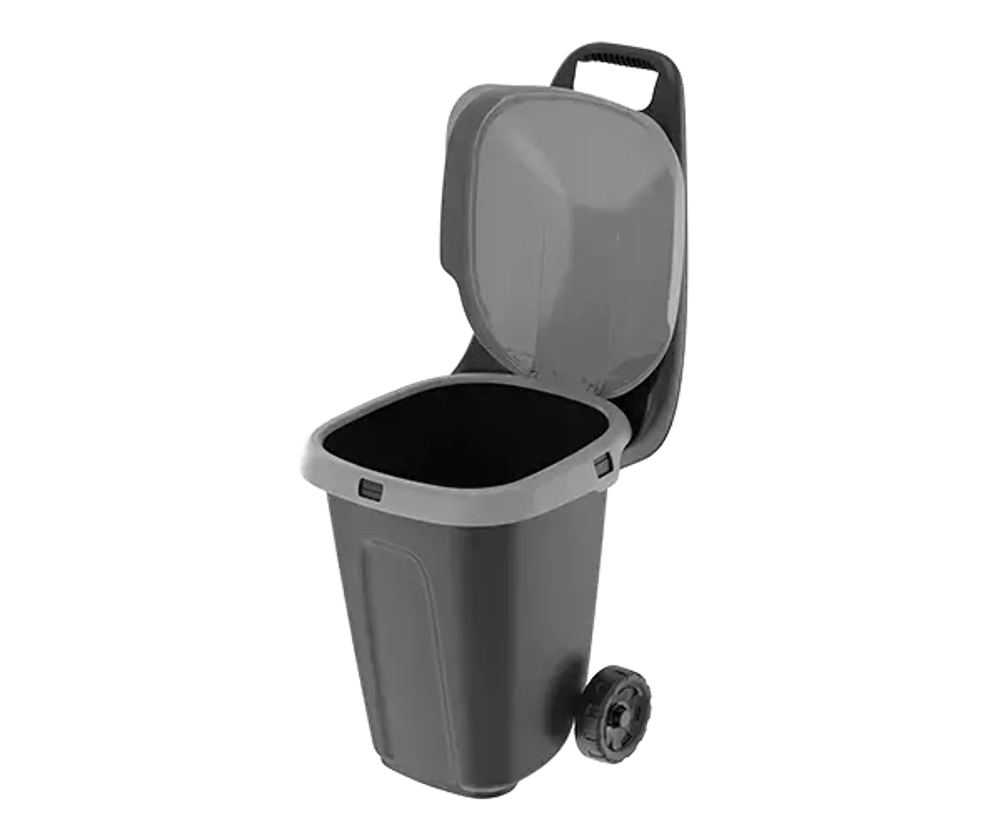 Тележка садовая с зажимом для пакета и крышкой 38л 58×40×95см чёрный